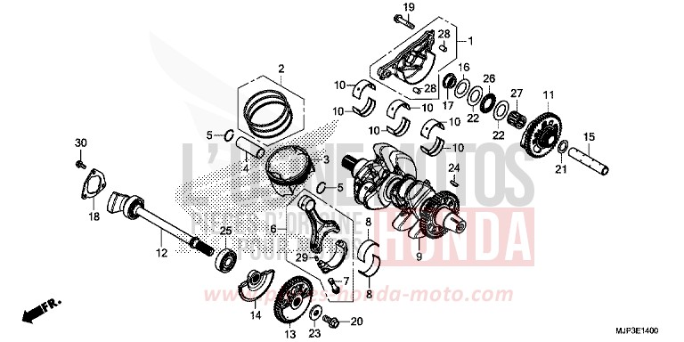 KURBELWELLE/KOLBEN von Africa Twin PEARL GLARE WHITE (NHB53H) von 2017